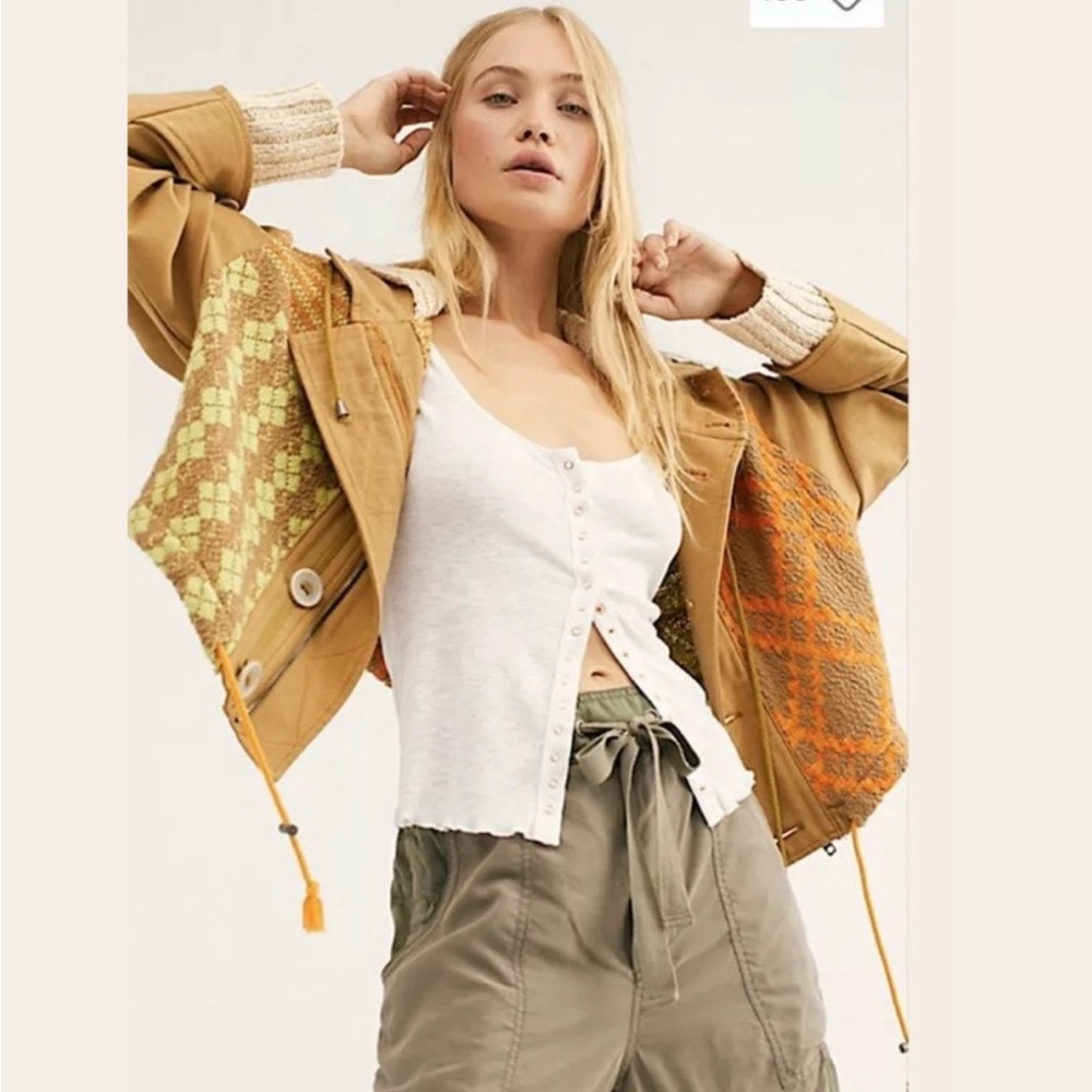 Free people Reno contrast hooded jacket